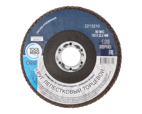 2223300 Круг лепестковый торцевой 125х22, Р100 (ал