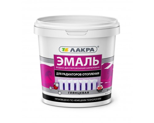 Эмаль акриловая  д/радиаторов Бел. глянц. 0,9 кг