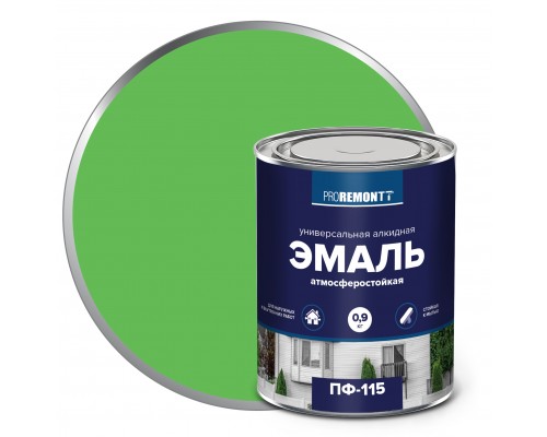 Эмаль ПФ-115 PROREMONTT  салатовый  0,9кг