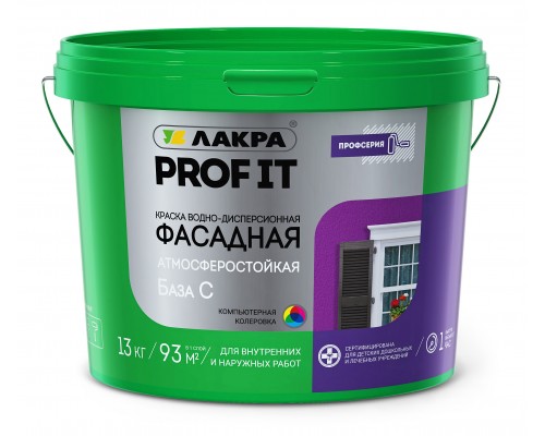 Краска фасадная Лакра PROF IT База С Б/цв 13 кг