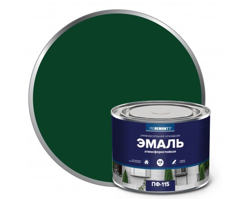 Эмаль ПФ-115 PROREMONTT  зеленый  0,5кг