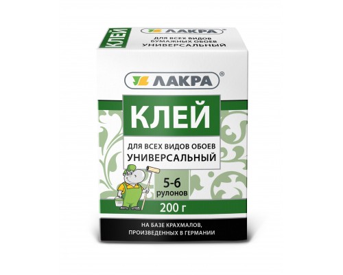 Клей "Лакра" д/всех видов обоев универсальный 200г