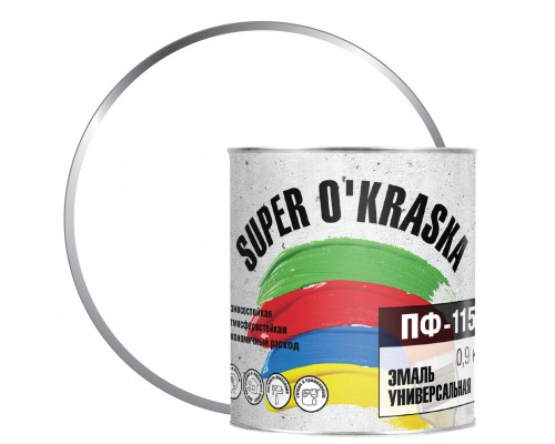 Эмаль ПФ-115 super okraska белый глянц 0,9кг